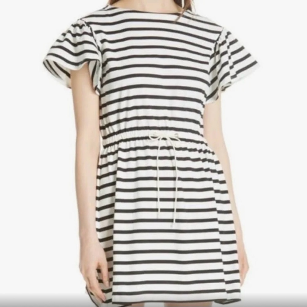 Kate spade black and cream /white drawstring dress